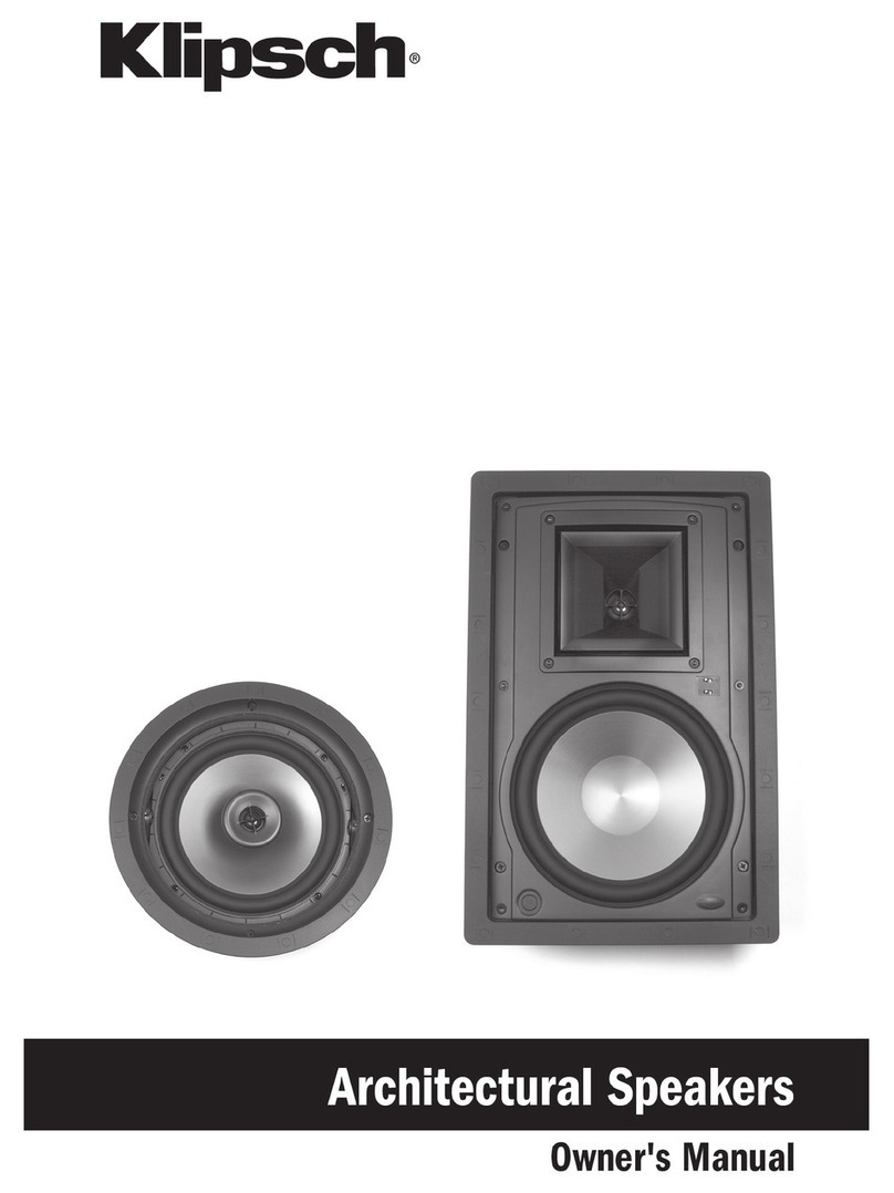 Klipsch ARCHITECTURAL SPEAKERS owner's manual