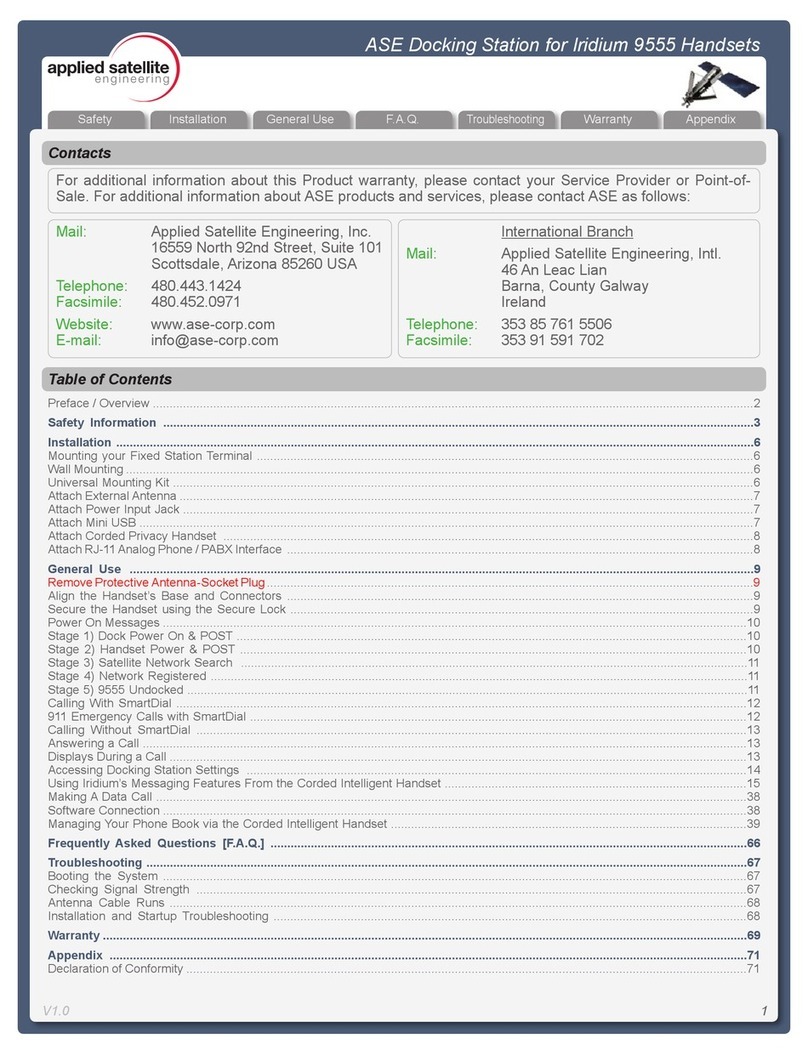 Applied Satellite Engineering 9555 Iridium user guide