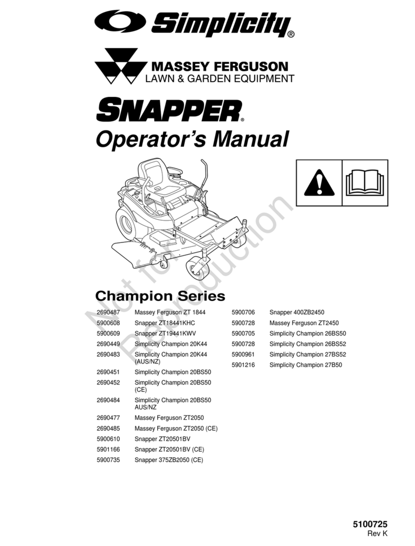 Simplicity Massey Ferguson 2690487 User manual Simplicity Massey Ferguson 2690487 User manual