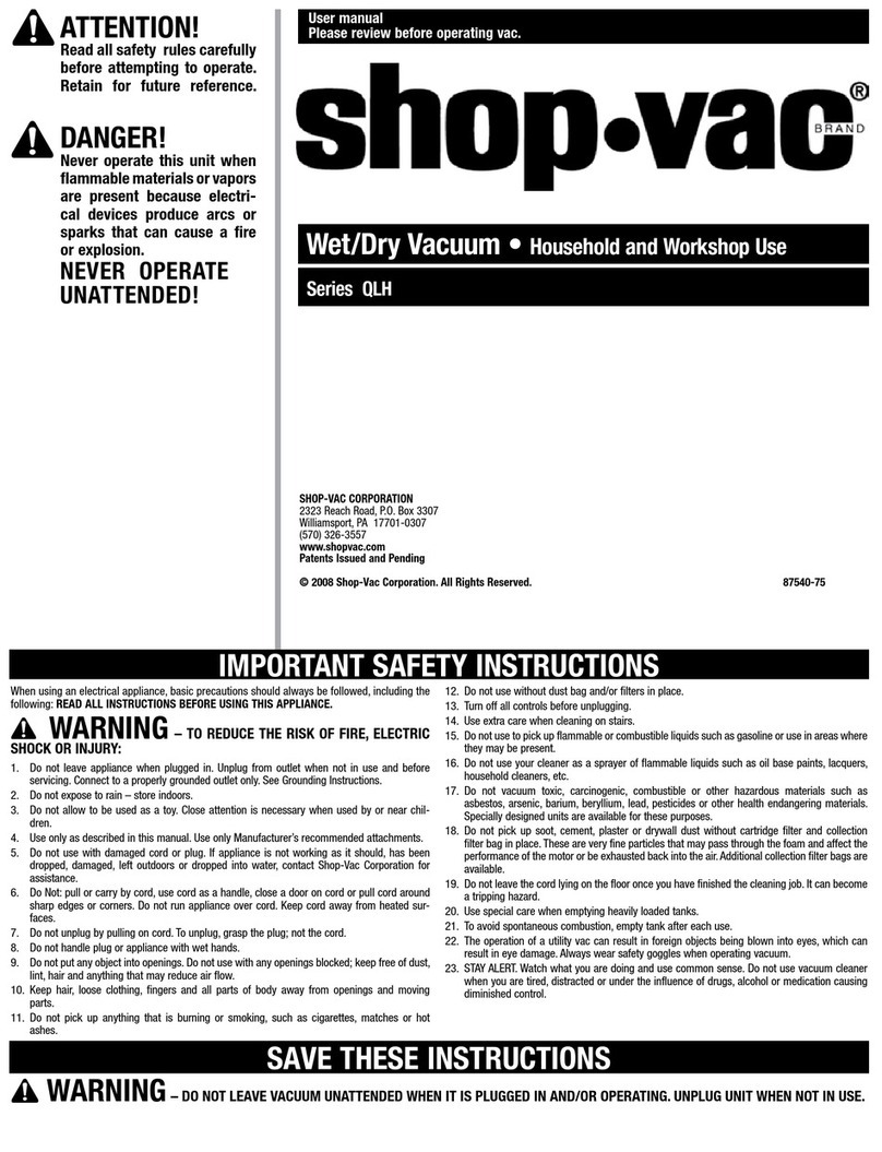 Shop-Vac QLH Series user manual Shop-Vac QLH Series user manual
