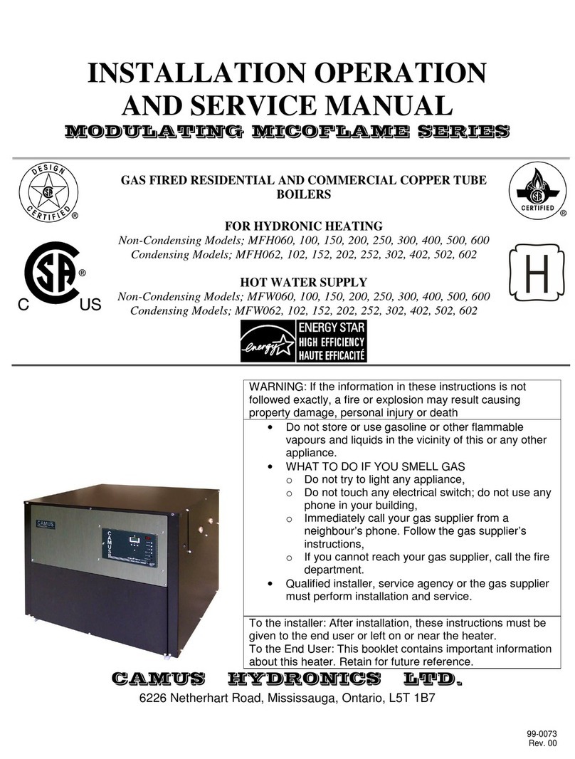 Camus Hydronics MFH060 Installation, operation and service manual