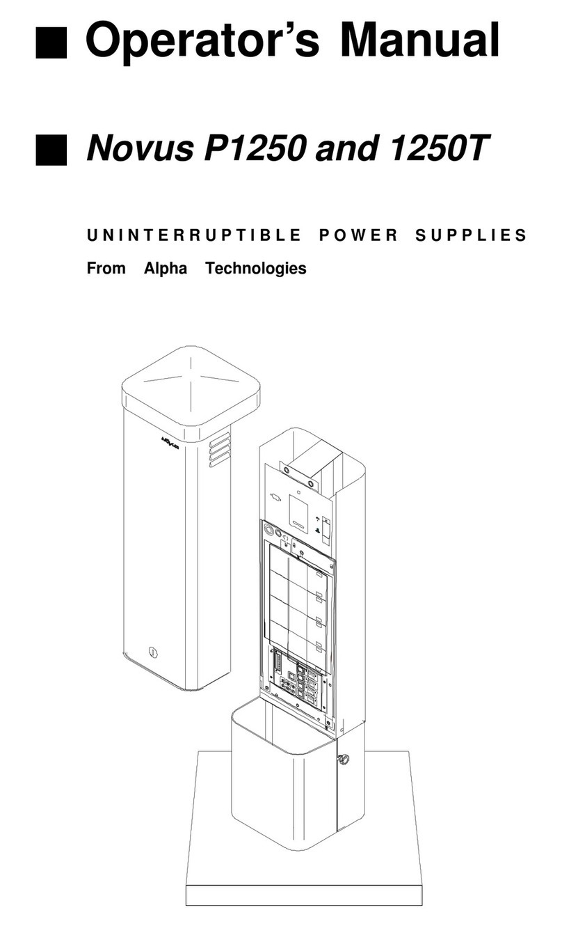 Alpha Technologies Novus P1250 Operator's manual Alpha Technologies Novus P1250 Operator's manual