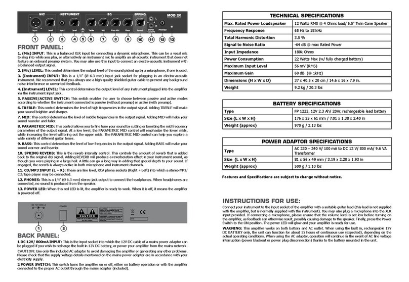 Stagg MOB 20 User manual