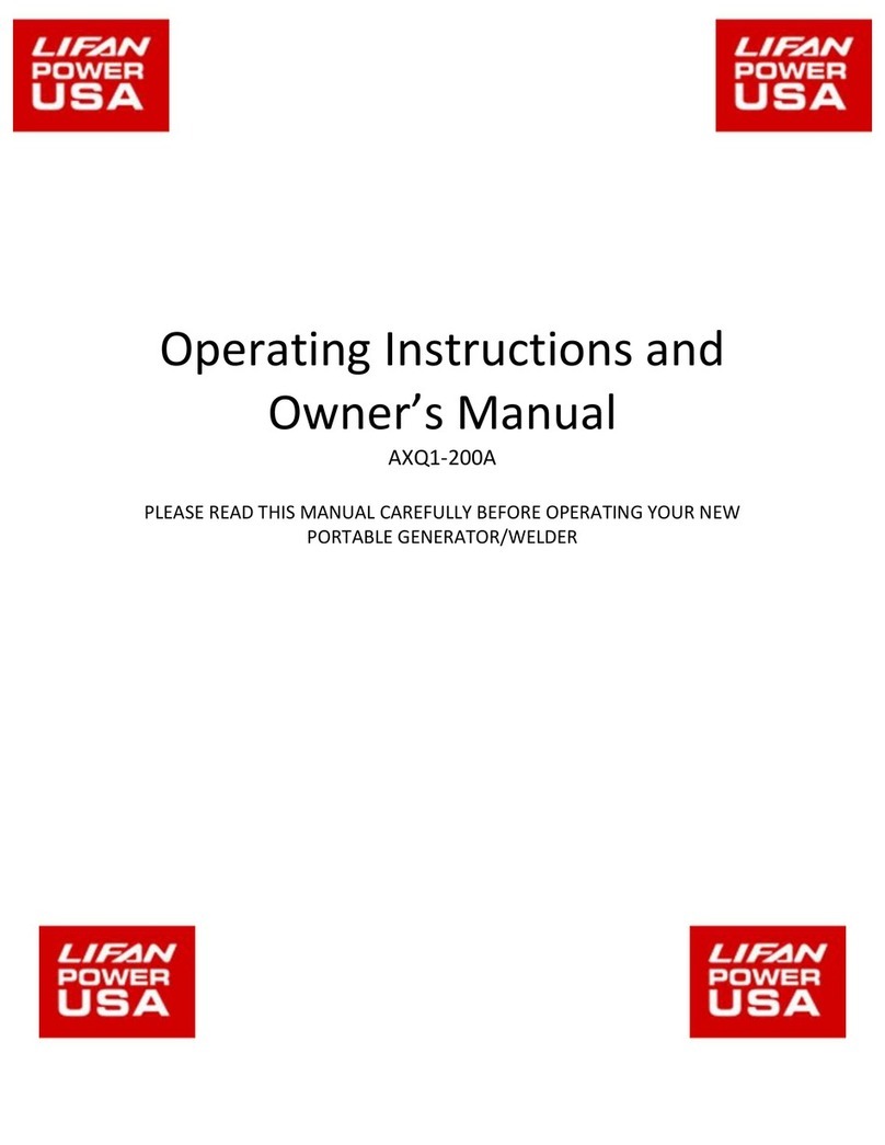 LIFAN	 Power USA AXQ1-200A Operating instructions and owner's manual