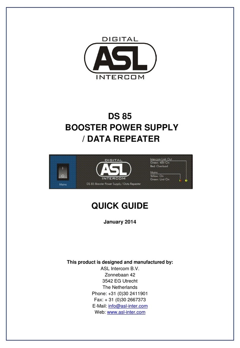 ASL INTERCOM DS 85 quick guide