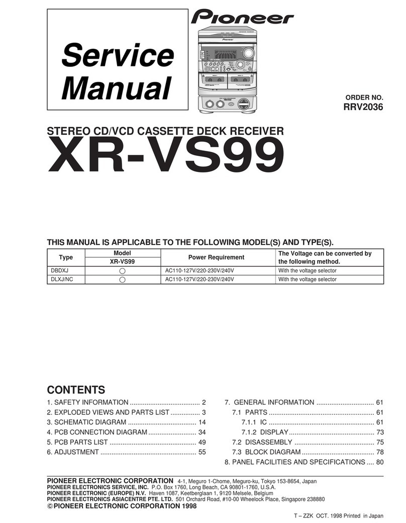 Pioneer XR-VS99 Service manual