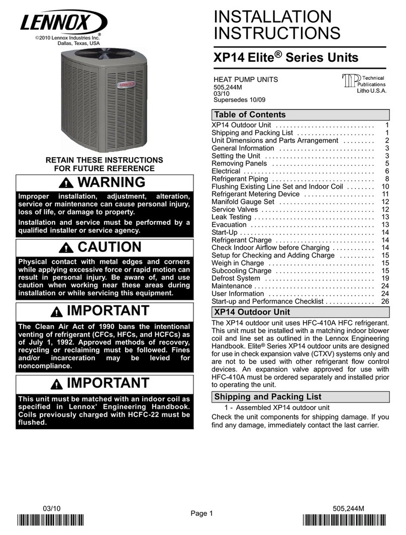 Lennox XP14 User manual