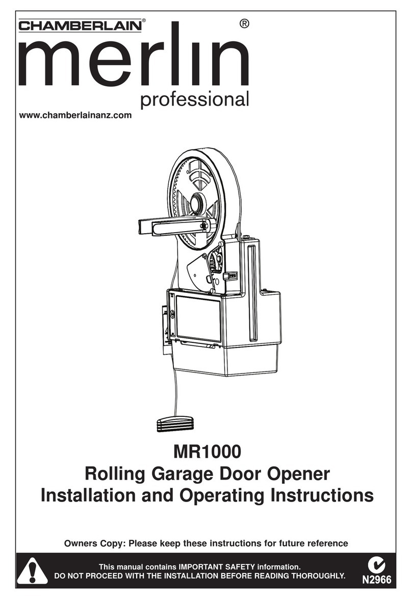 Chamberlain Merlin Professional MR1000 Installation and operating instructions