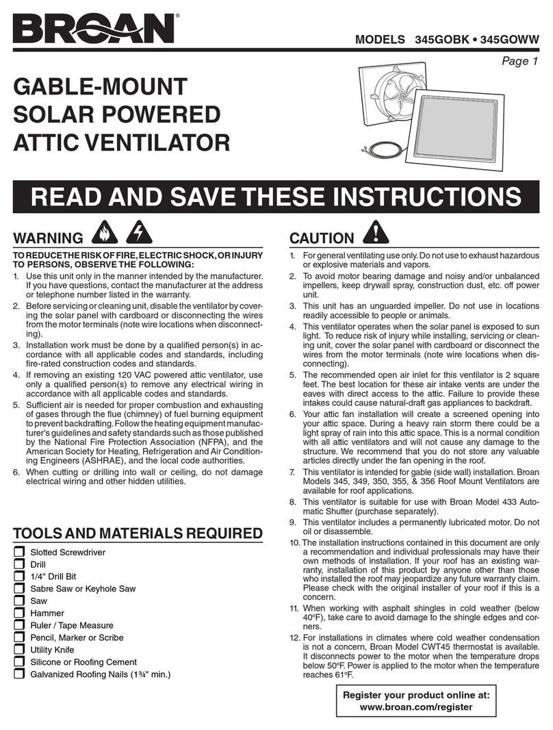 Broan 345GOBK instructions