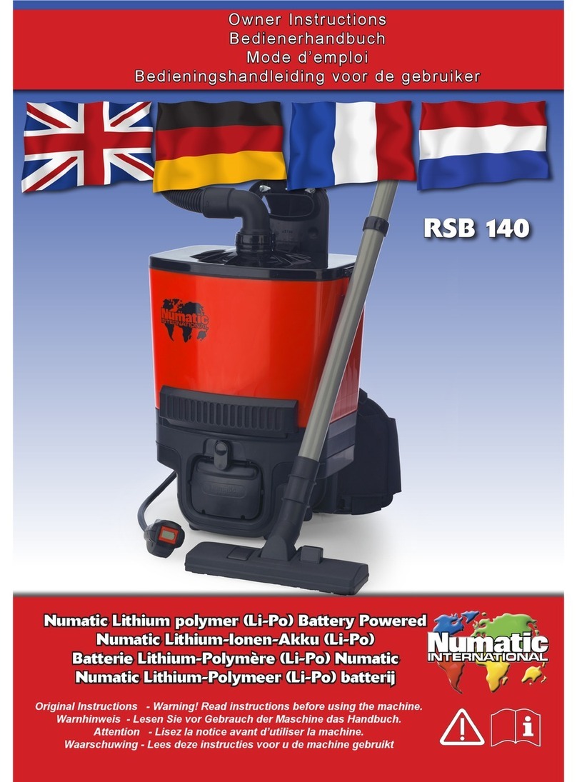 Numatic RSB 140 Owner's instructions