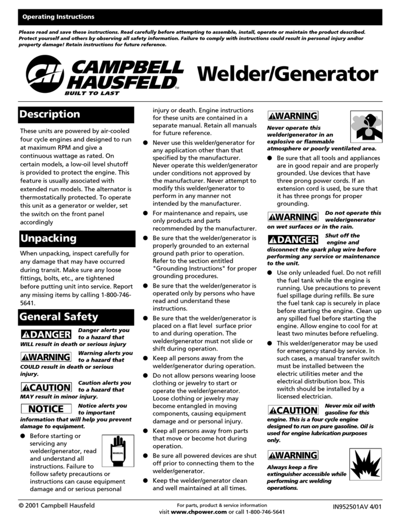 Campbell Hausfeld Welder/Generator User manual Campbell Hausfeld Welder/Generator User manual