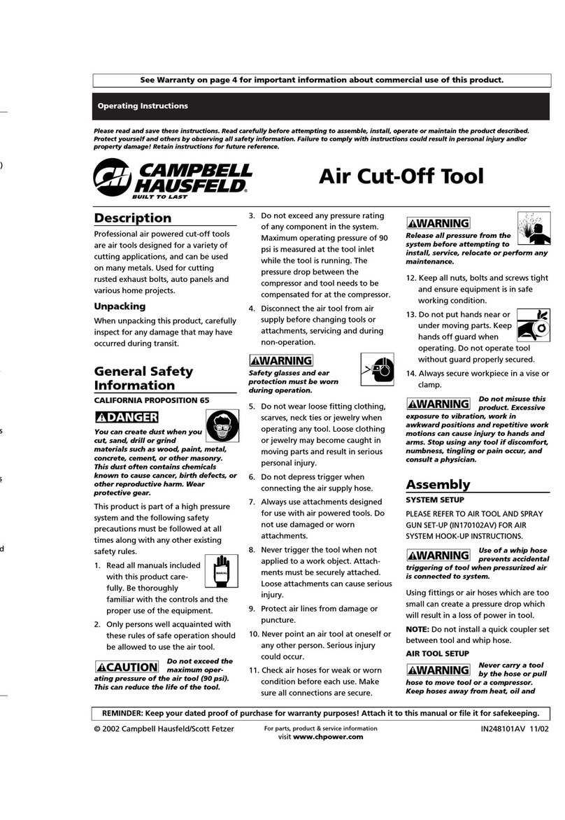 Campbell Hausfeld Air Cut-Off Tool operating instructions
