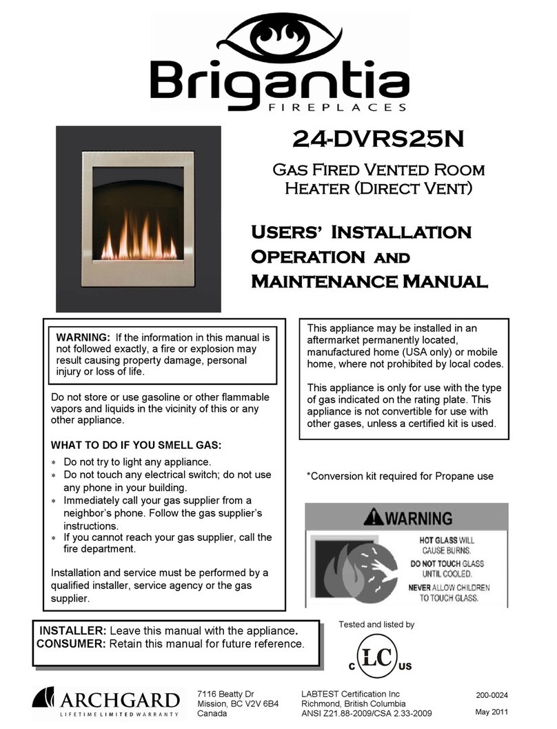 Brigantia Fireplaces 24-DVRS25N Owner's manual