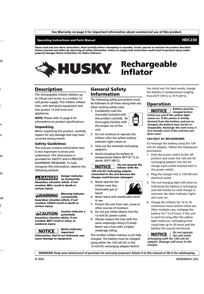 Husky HDC230 Operating and parts manual