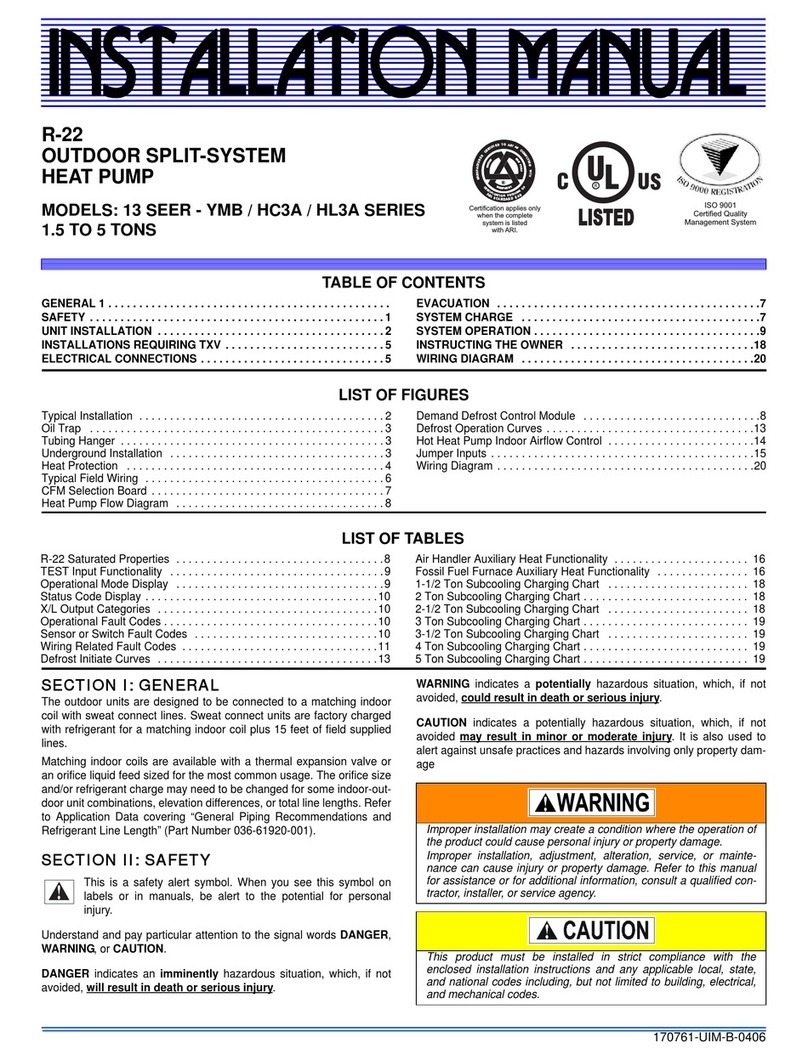 Unitary products group YMB Series installation manual