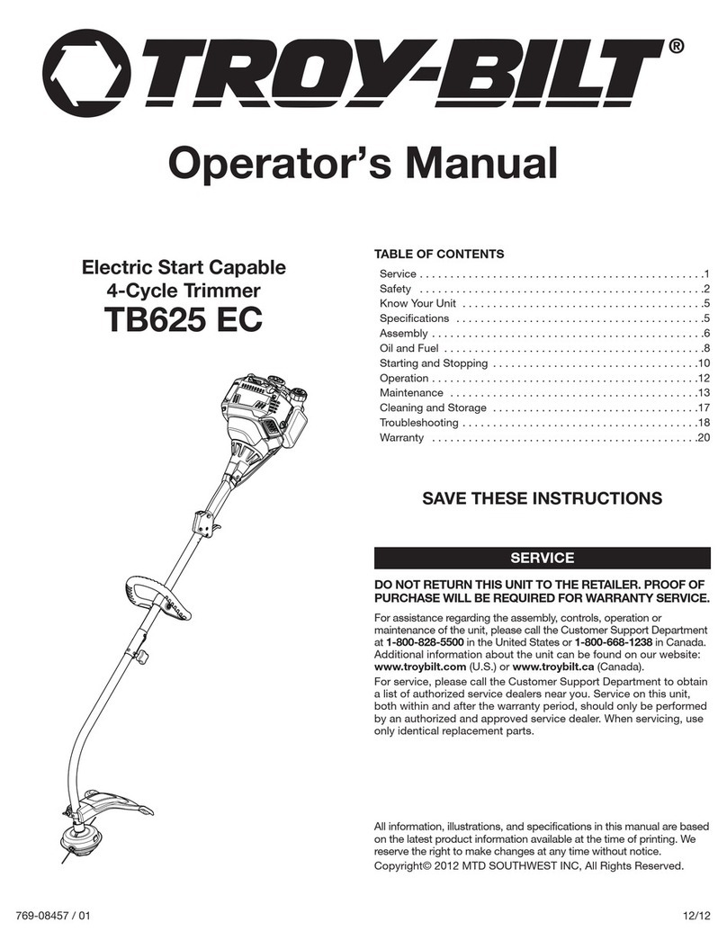 Troy-Bilt TK-8180 User manual