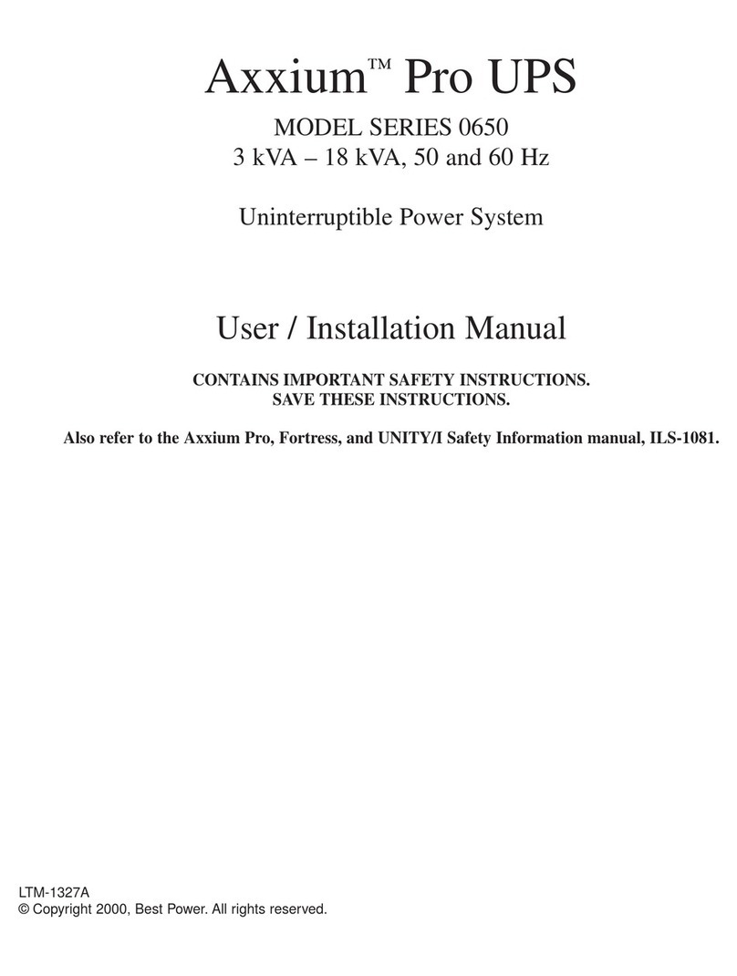 Best Power 0650 SERIES User & installation manual