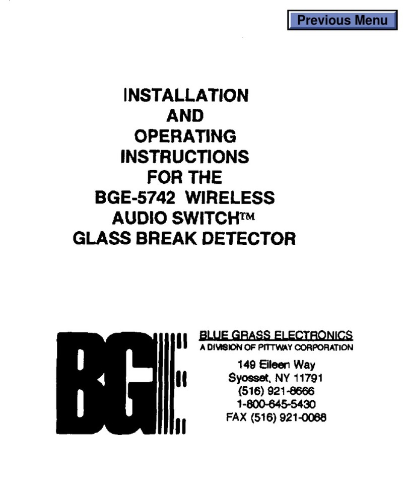 Blue Glass Electronics BGE-5742 Installation and operating instructions