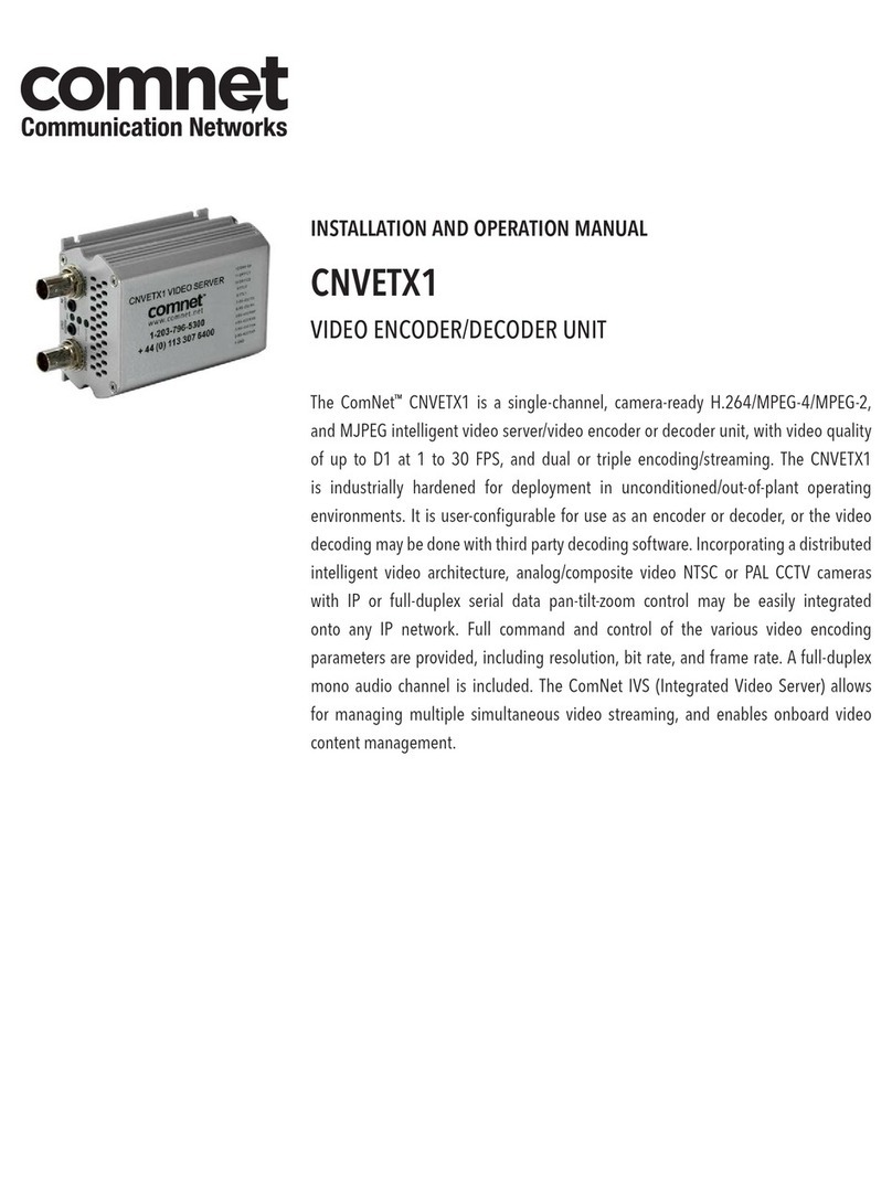 Comnet CNVETX1 Installation and operation manual