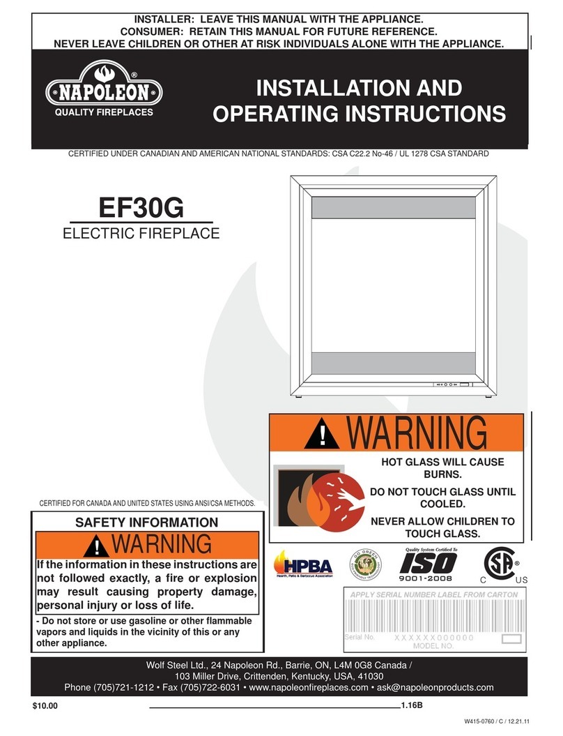 Napoleon EF30G User manual