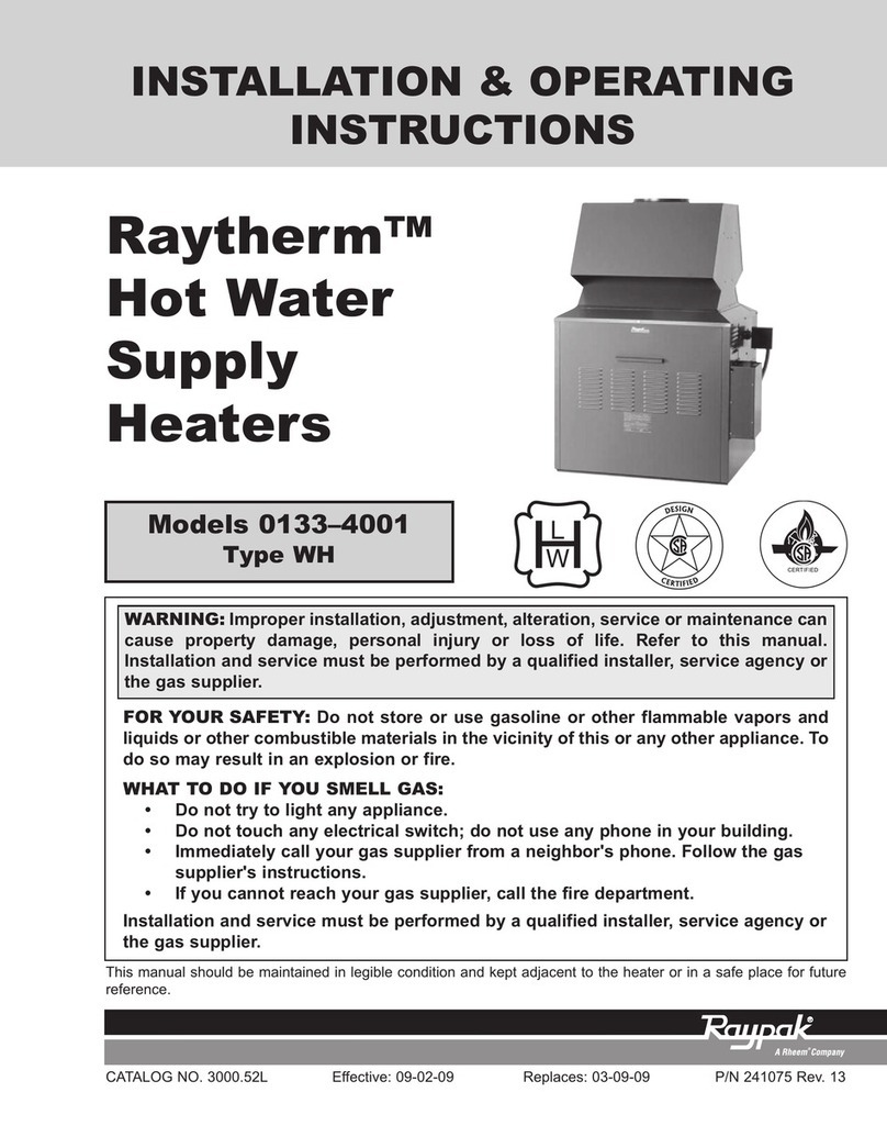 Raytherm WH-0133 Installation & operating instructions Raytherm WH-0133 Installation & operating instructions