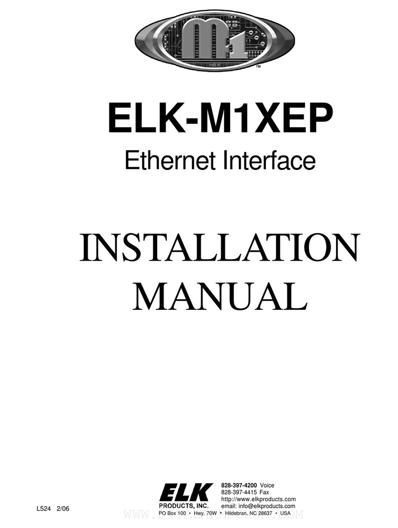Elk Products ELK-M1XEP installation manual