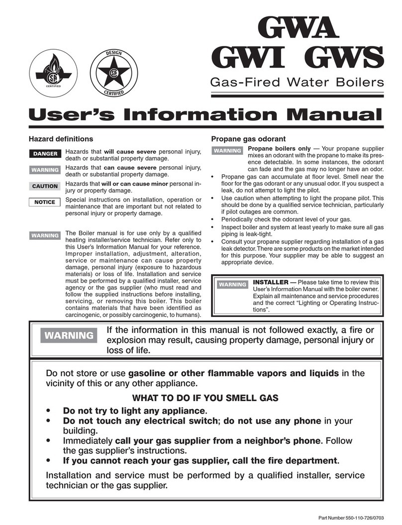 Union Steam GWA User's information manual