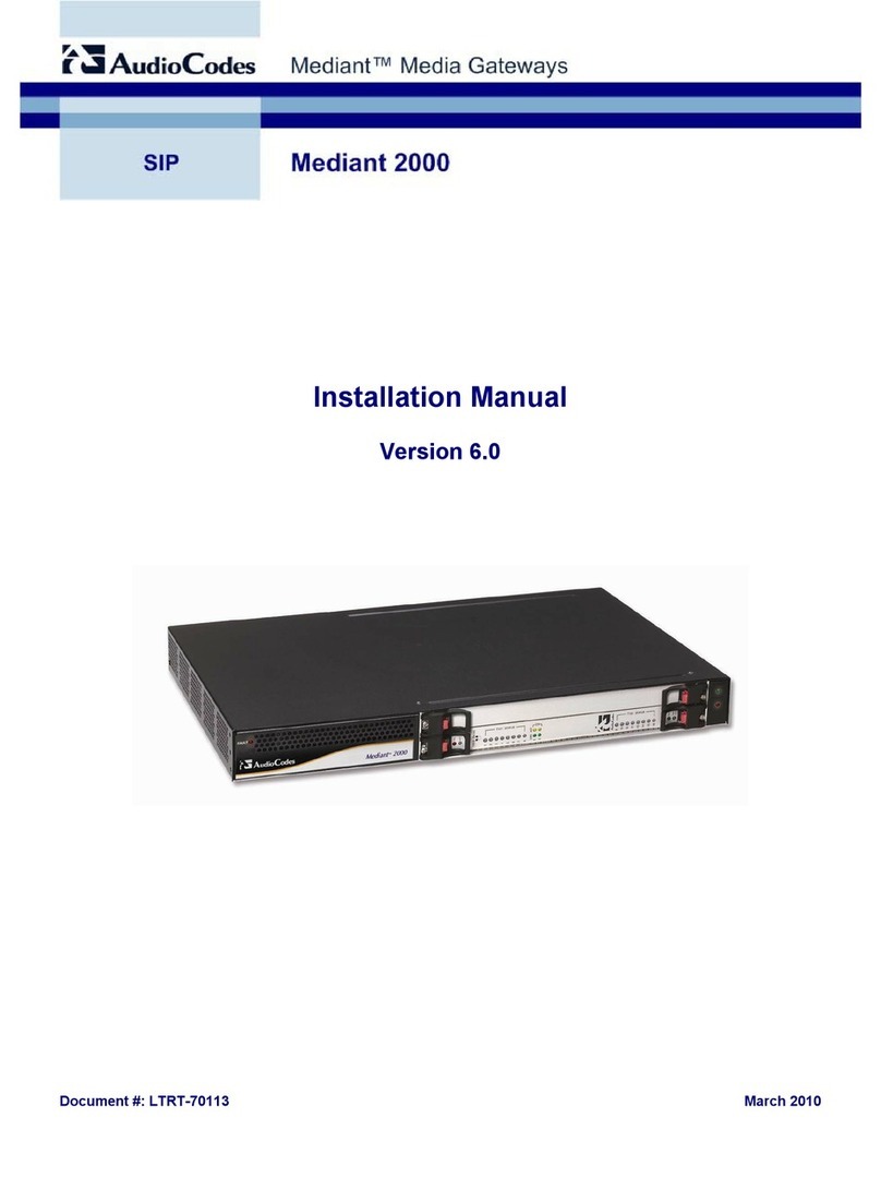 AudioCodes Mediant 2000 User manual AudioCodes Mediant 2000 User manual