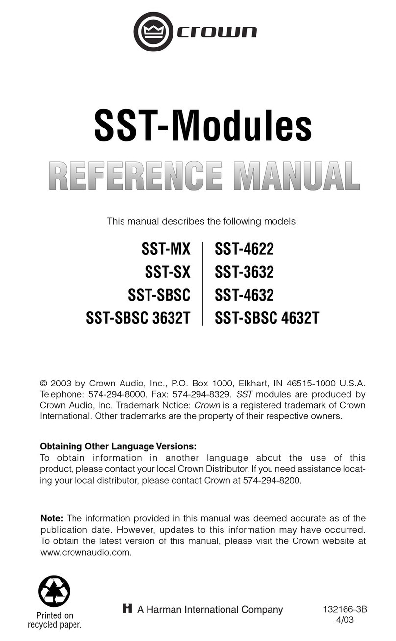 Crown SST-MX Reference manual