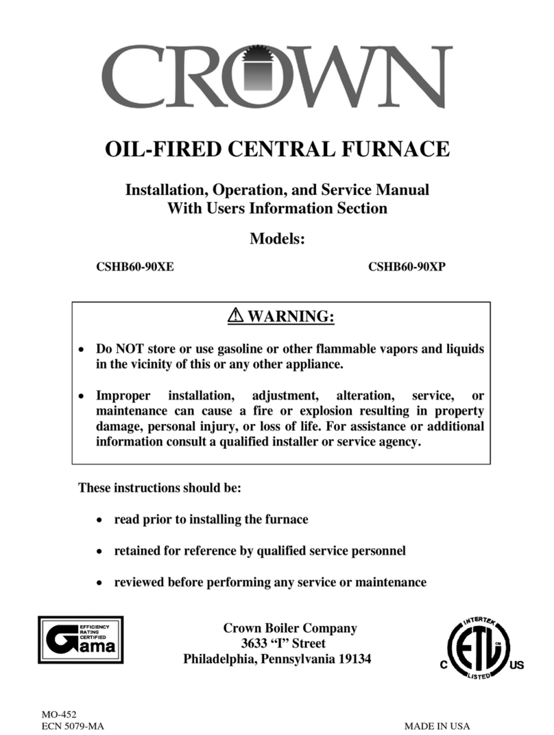 Crown CSHB60-90XE Installation, operation and service manual