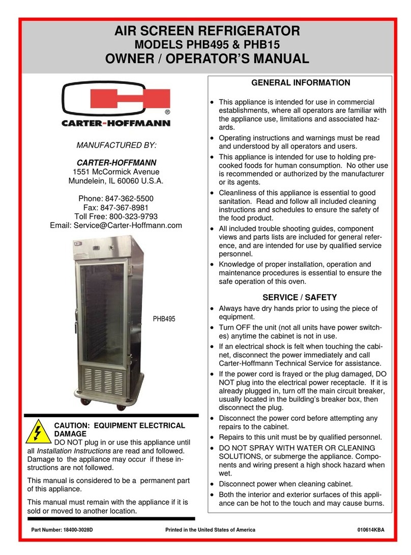 CARTER-HOFFMANN PHB495 Owner's/operator's manual
