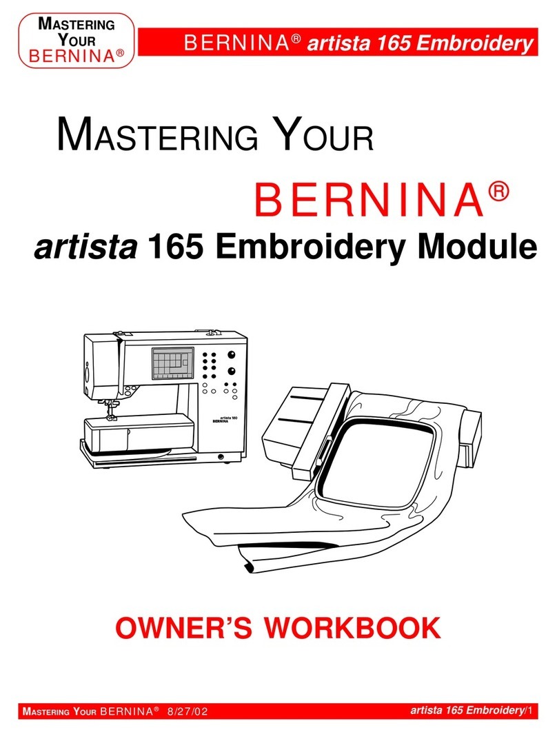 Bernina artista 165 Embroidery owner's manual