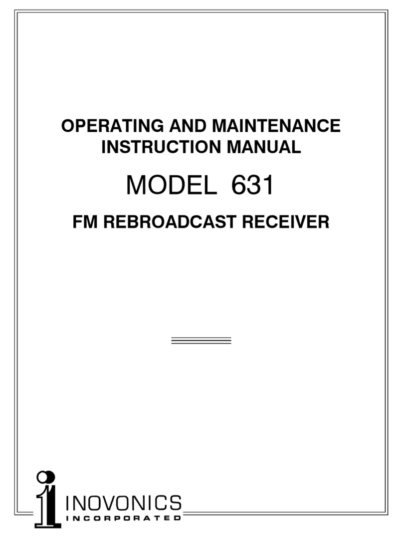Inovonics 631 Operating and maintenance instruction manual