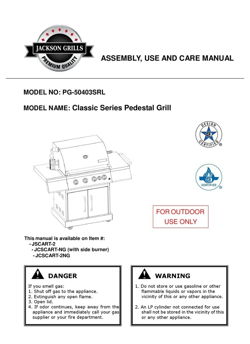 Jackson Grills Classic PG-50403SRL Assembly, use and care manual Jackson Grills Classic PG-50403SRL Assembly, use and care manual