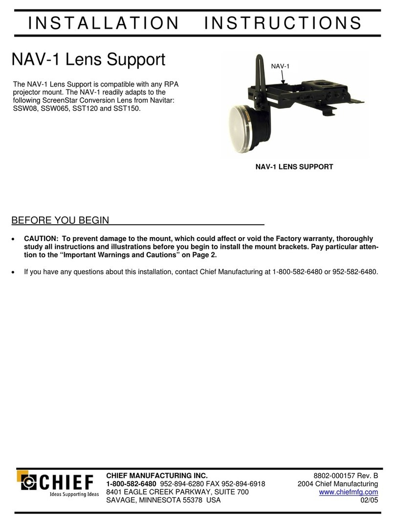 CHIEF NAV-1 Lens Support User manual CHIEF NAV-1 Lens Support User manual