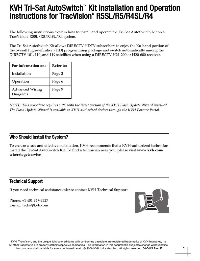 KVH Industries TracVision R5SL Installation and operation instructions