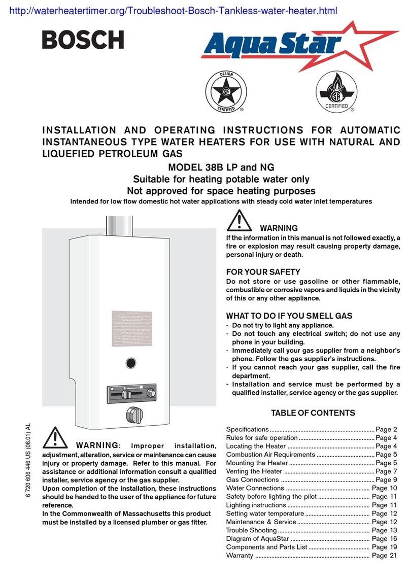 Bosch AquaStar 38B LP User manual