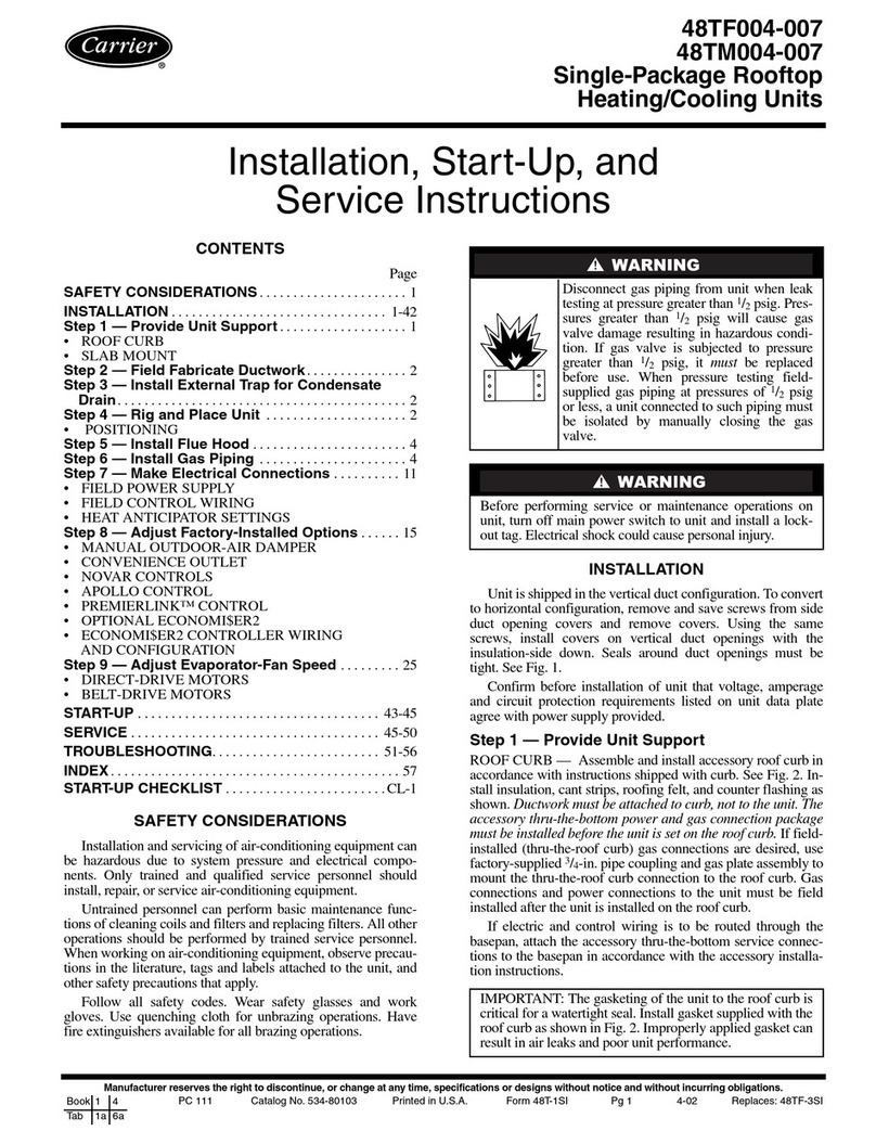 Carrier 48TM004-007 Dimensions and installation guide