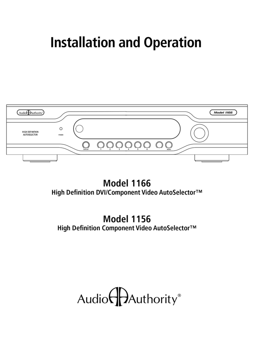 Audio Authority AVAtrix 1166 Owner's manual Audio Authority AVAtrix 1166 Owner's manual