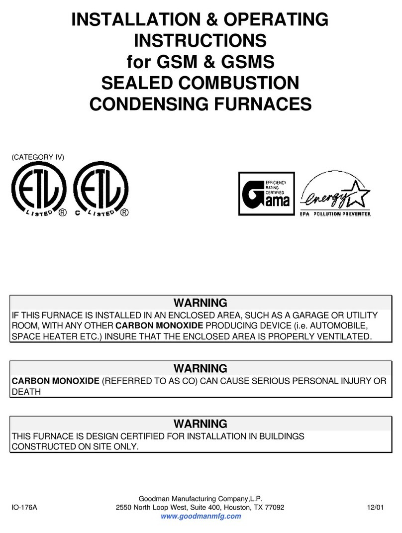 Goodman GSM Installation & operating instructions