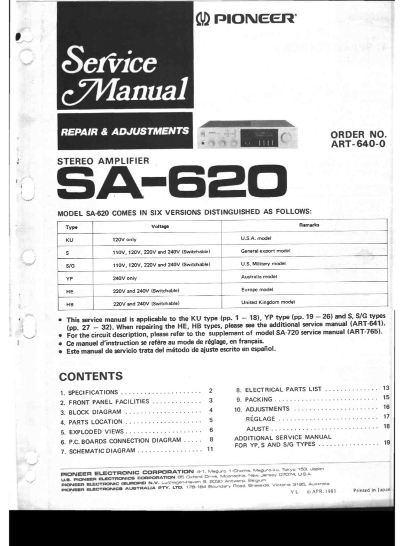 Pioneer SA-620 User manual