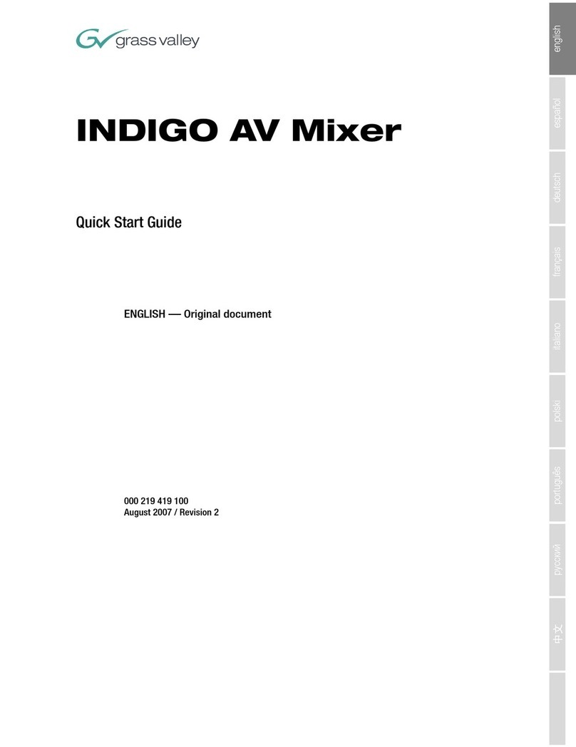 GRASS VALLEY INDIGO AV MIXER quick start guide