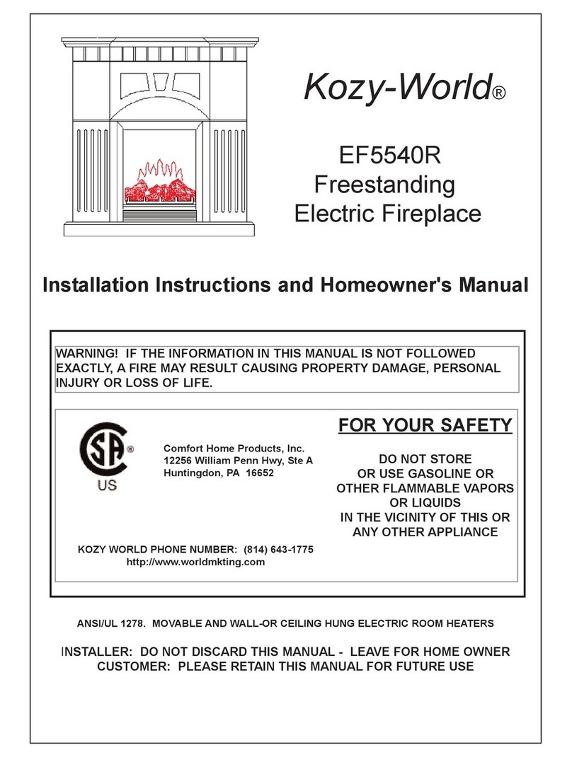 Kozy-World EF5540R Installation instructions and homeowner's manual Kozy-World EF5540R Installation instructions and homeowner's manual