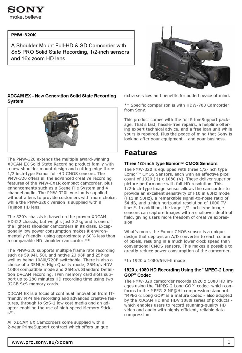 Sony HANDYCAM PMW-320K Manual