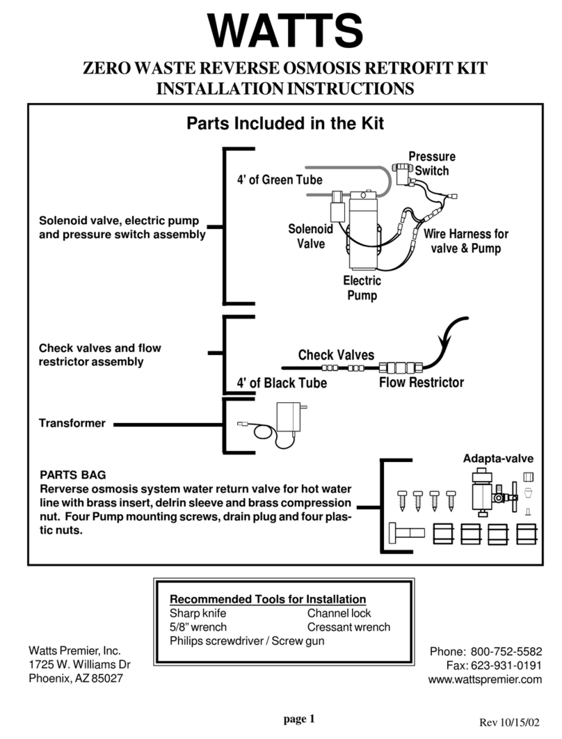 Watts Premier ZERO WASTE RETRO installation instructions