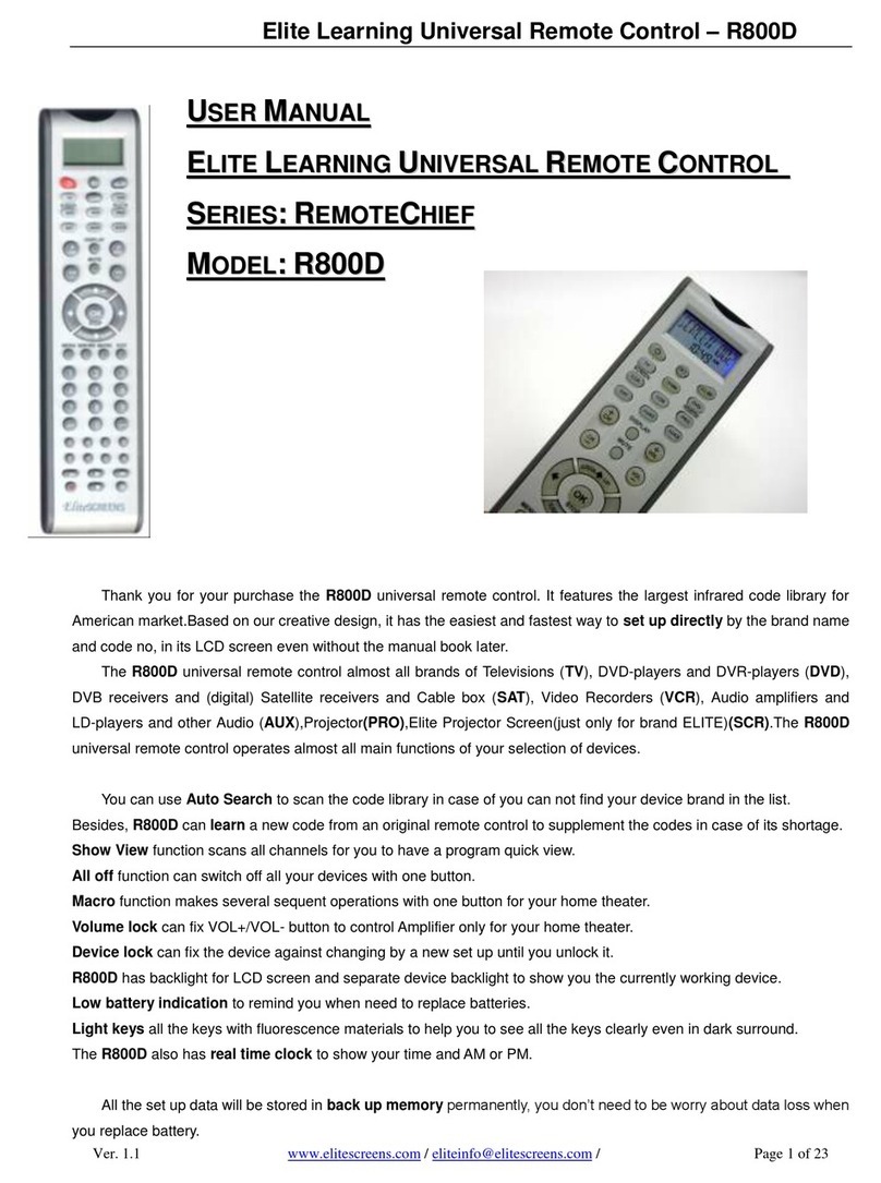 Elite REMOTECHIEF R800D user manual