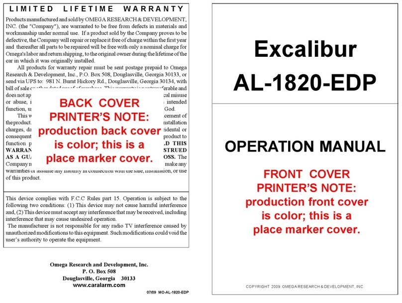Excalibur Al-1820-EDP Operation manual