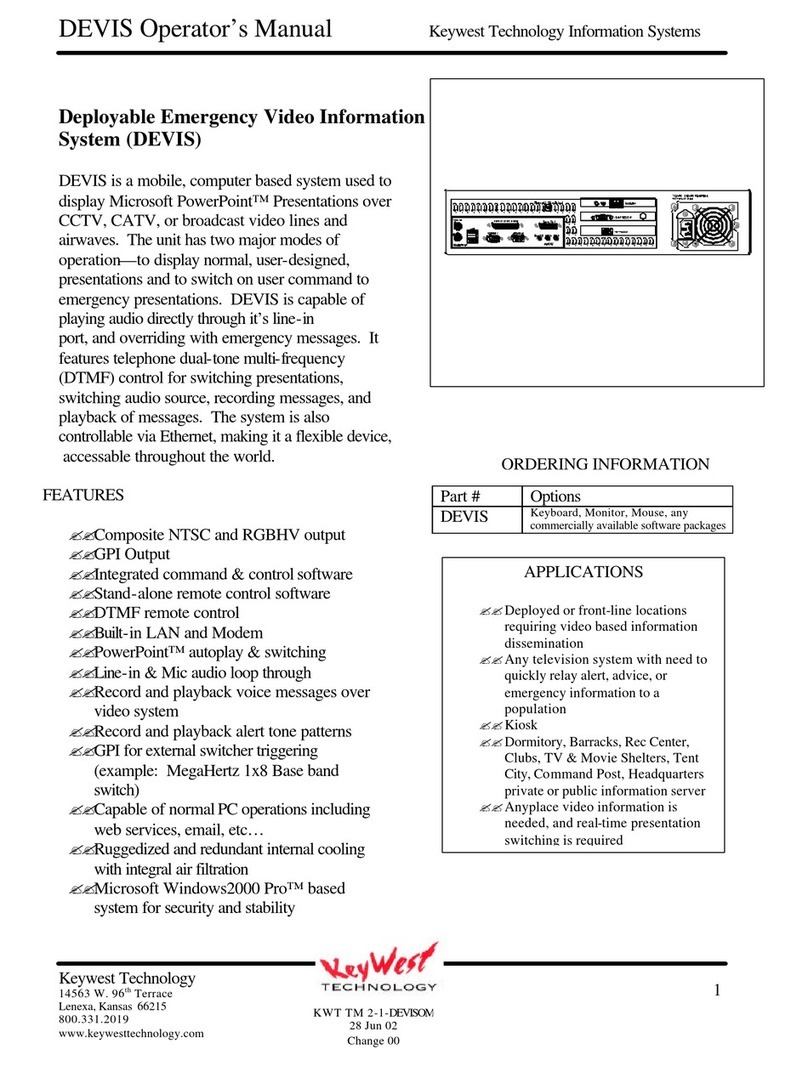 KeyWest Technology DEVIS Operator's manual