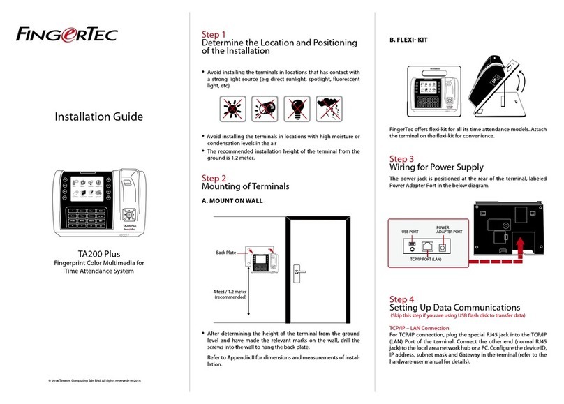 FingerTec TA200 Plus User manual