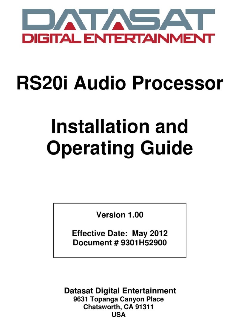 Datasat RS20i Installation and operating guide